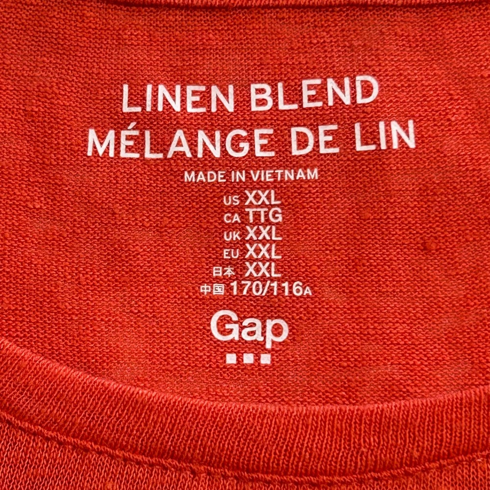 Gap Women XXL Orange Linen Blend Peplum Ruffle Hem Sleeveless Tank Top Shirt - Picture 6 of 7